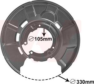 Van Wezel 0627373 - Отражатель, защита, тормозной диск parts5.com