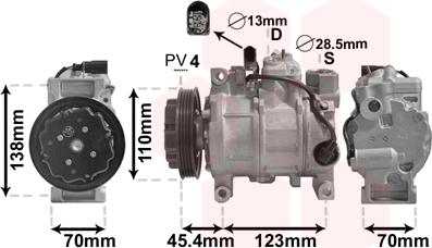 Van Wezel 0300K279 - Компрессор кондиционера parts5.com