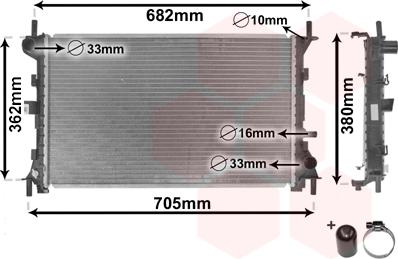 Van Wezel 18002264 - Радиатор, охлаждение двигателя parts5.com