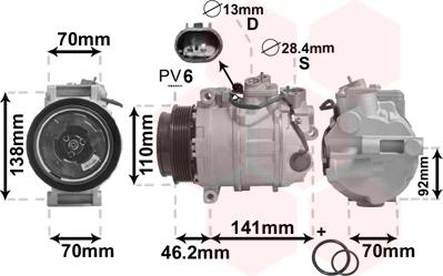 Van Wezel 3000K091 - Компрессор кондиционера parts5.com