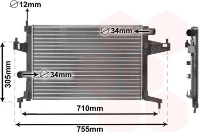 Van Wezel 37002306 - Радиатор, охлаждение двигателя parts5.com