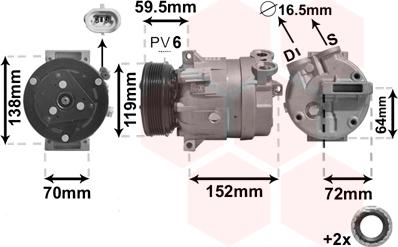 Van Wezel 3700K279 - Компрессор кондиционера parts5.com