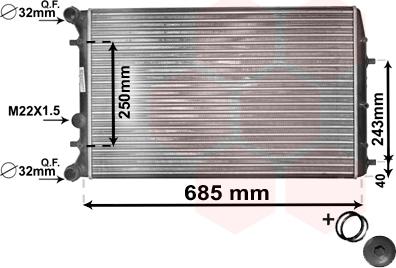 Van Wezel 76002010 - Радиатор, охлаждение двигателя parts5.com