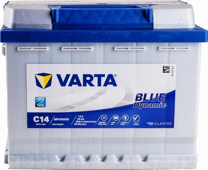 Varta 5564000483122 - Стартерная аккумуляторная батарея, АКБ parts5.com