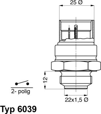 WAHLER 6039.95D - Термовыключатель, вентилятор радиатора / кондиционера parts5.com