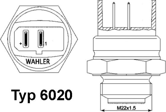 WAHLER 602095D - Interruptor de temperatura, ventilador del radiador parts5.com