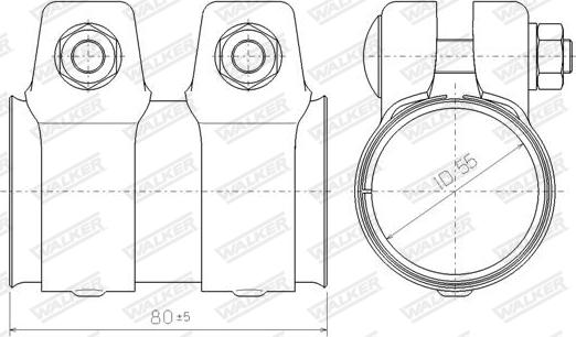 Walker 80190 - Соединительные элементы, система выпуска parts5.com