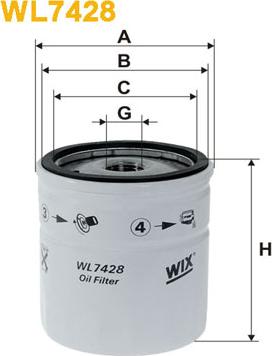 WIX Filters WL7428 - Масляный фильтр parts5.com