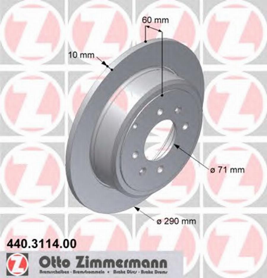 Zimmermann 440.3114.00 - Тормозной диск parts5.com