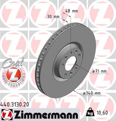 Zimmermann 440.3130.20 - Тормозной диск parts5.com