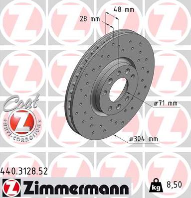 Zimmermann 440.3128.52 - Тормозной диск parts5.com