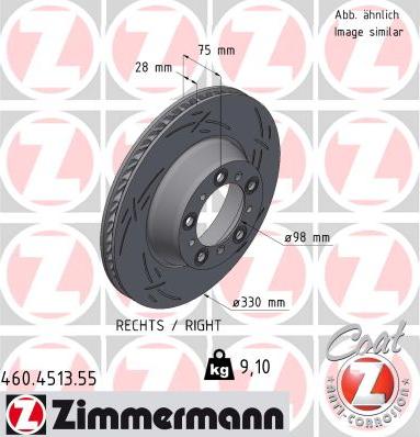 Zimmermann 460.4513.55 - Тормозной диск parts5.com