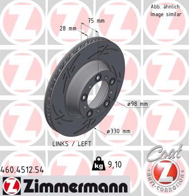 Zimmermann 460.4512.54 - Тормозной диск parts5.com