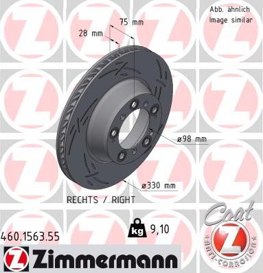 Zimmermann 460.1563.55 - Тормозной диск parts5.com