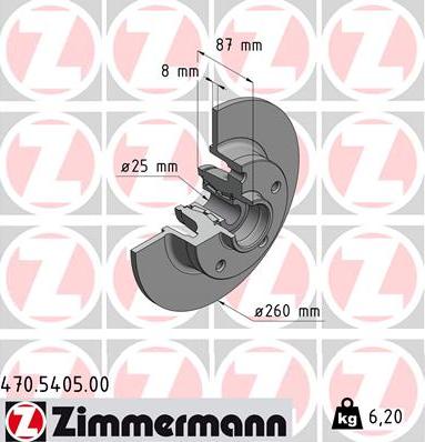 Zimmermann 470.5405.00 - Тормозной диск parts5.com