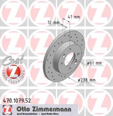 Zimmermann 470.1079.52 - Тормозной диск parts5.com