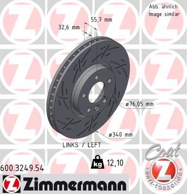 Zimmermann 600.3249.54 - Тормозной диск parts5.com