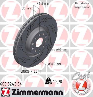 Zimmermann 600.3243.54 - Тормозной диск parts5.com