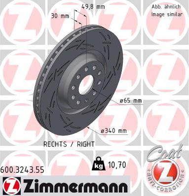 Zimmermann 600.3243.55 - Тормозной диск parts5.com