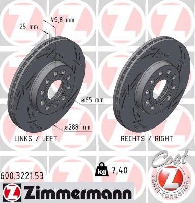 Zimmermann 600.3221.53 - Тормозной диск parts5.com