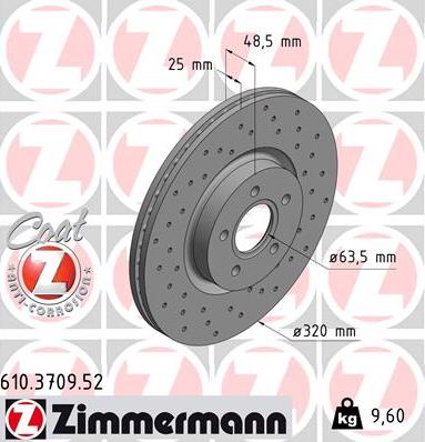 Zimmermann 610.3709.52 - Тормозной диск parts5.com