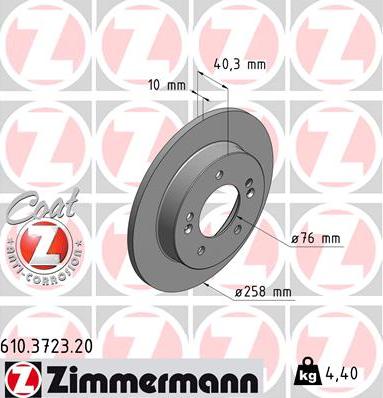 Zimmermann 610.3723.20 - Тормозной диск parts5.com