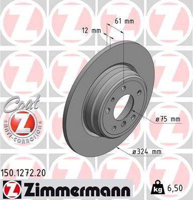 Zimmermann 150.1272.20 - Тормозной диск parts5.com