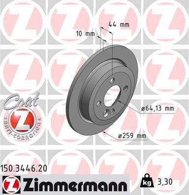 Zimmermann 150.3446.20 - Тормозной диск parts5.com