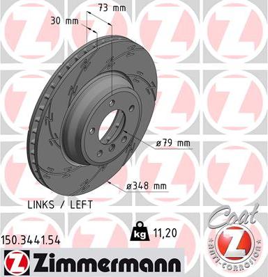 Zimmermann 150.3441.54 - Тормозной диск parts5.com