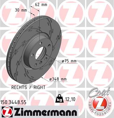 Zimmermann 150.3448.55 - Тормозной диск parts5.com