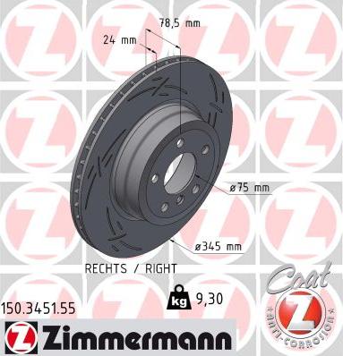 Zimmermann 150.3451.55 - Тормозной диск parts5.com