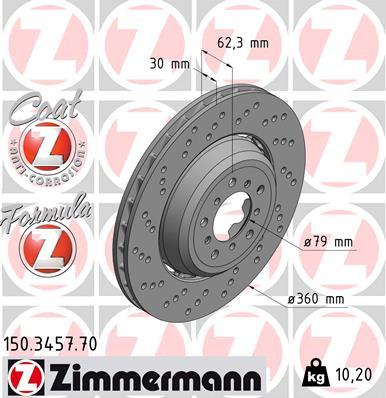 Zimmermann 150.3457.70 - Тормозной диск parts5.com