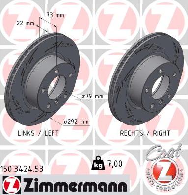 Zimmermann 150.3424.53 - Тормозной диск parts5.com