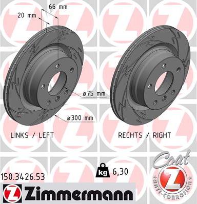 Zimmermann 150.3426.53 - Тормозной диск parts5.com