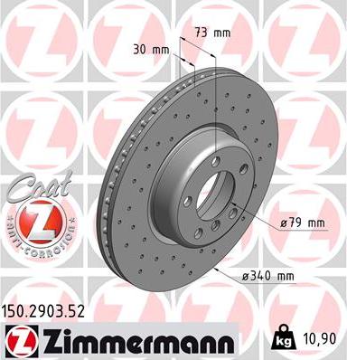 Zimmermann 150.2903.52 - Тормозной диск parts5.com