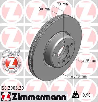 Zimmermann 150.2903.20 - Тормозной диск parts5.com