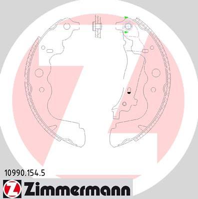 Zimmermann 10990.154.5 - Комплект тормозных колодок, барабанные parts5.com