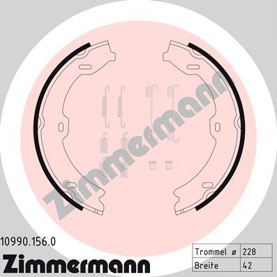 Zimmermann 10990.156.0 - Комплект тормозов, ручник, парковка parts5.com