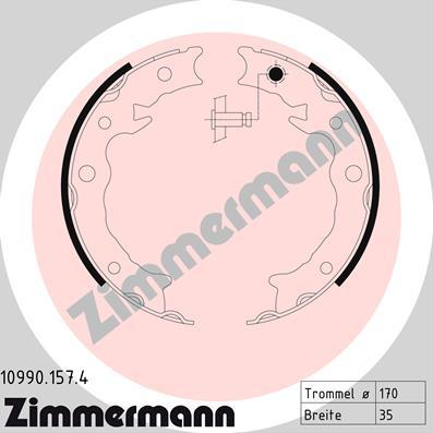 Zimmermann 10990.157.4 - Комплект тормозов, ручник, парковка parts5.com