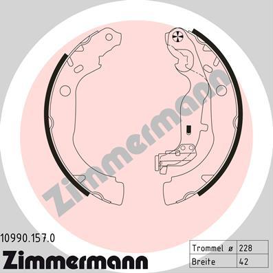Zimmermann 10990.157.0 - Комплект тормозных колодок, барабанные parts5.com