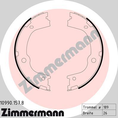 Zimmermann 10990.157.8 - Комплект тормозов, ручник, парковка parts5.com