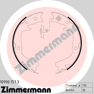 Zimmermann 10990.157.3 - Комплект тормозов, ручник, парковка parts5.com