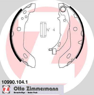 Zimmermann 10990.104.1 - Комплект тормозных колодок, барабанные parts5.com