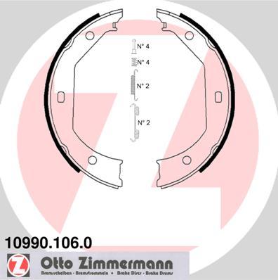 Zimmermann 10990.106.0 - Комплект тормозов, ручник, парковка parts5.com