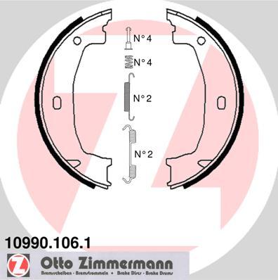 Zimmermann 10990.106.1 - Комплект тормозов, ручник, парковка parts5.com