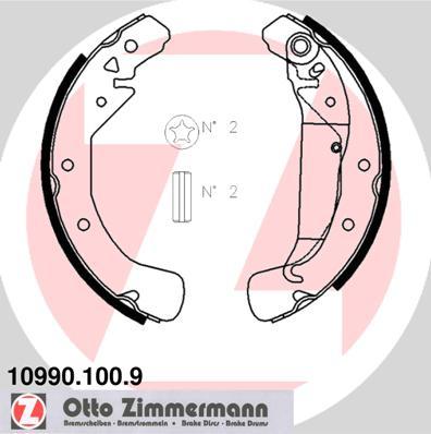 Zimmermann 10990.100.9 - Комплект тормозных колодок, барабанные parts5.com