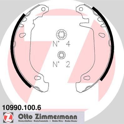 Zimmermann 10990.100.6 - Комплект тормозных колодок, барабанные parts5.com