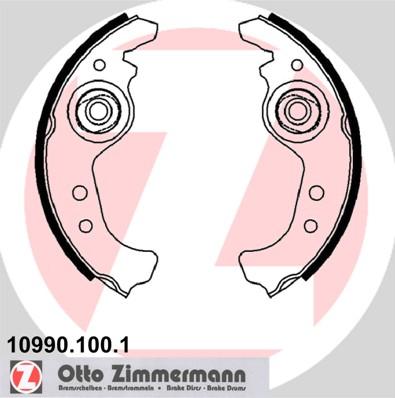 Zimmermann 10990.100.1 - Комплект тормозных колодок, барабанные parts5.com