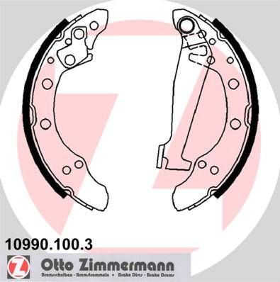 Zimmermann 10990.100.3 - Комплект тормозных колодок, барабанные parts5.com