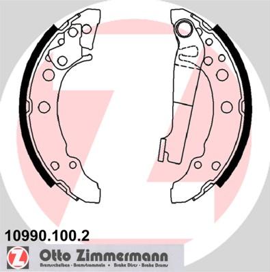Zimmermann 10990.100.2 - Комплект тормозных колодок, барабанные parts5.com